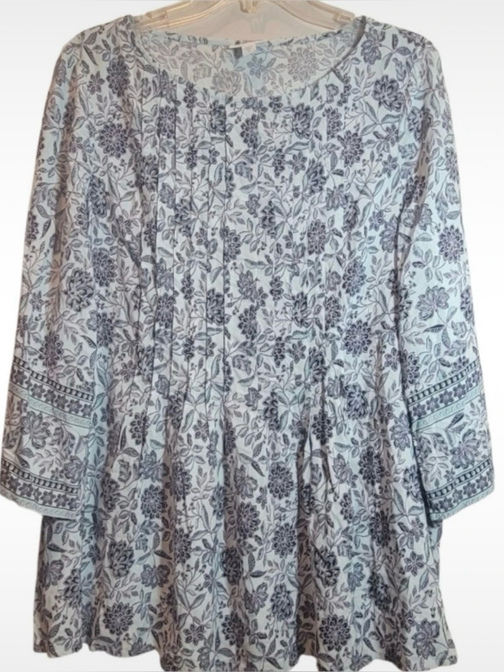 J Jill Zinnia Print Bell Sleeve Tunic Top